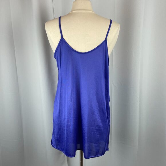 Vintage Lingerie Set Size Medium Purple Satin Robe Slip Nightgown Peignoir 80s - Picture 3 of 16